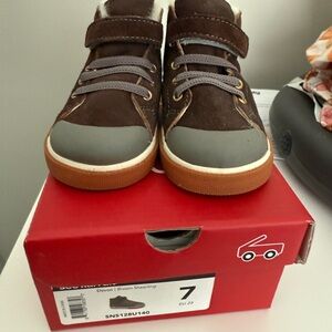 Brown Shearling Kids Shoes